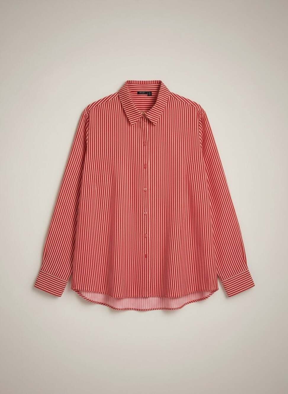 Nasty Gal Red & Pink Striped Button Down Shirt Size 8